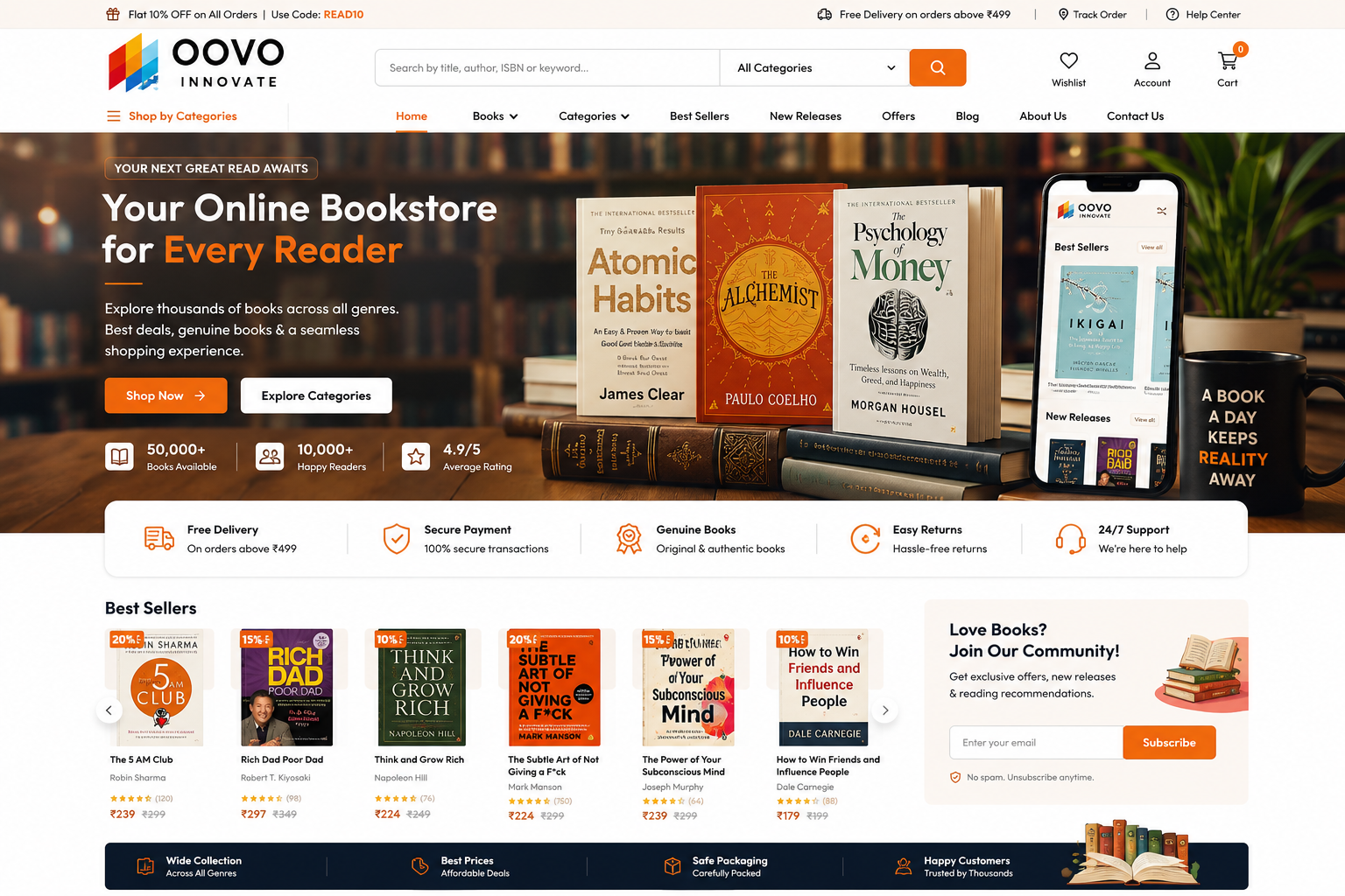 online bookstore website development