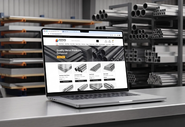 online metal shop website development